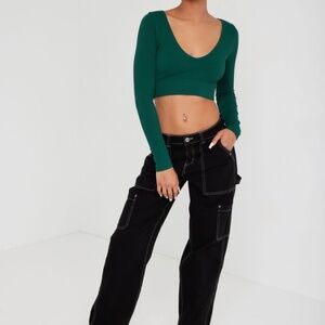 Garage Long Sleeve Seamless Top - Dark Green